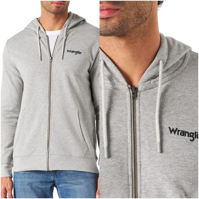 WRANGLER HOODIE MĘSKA BLUZA ROZPINANA LOGO L