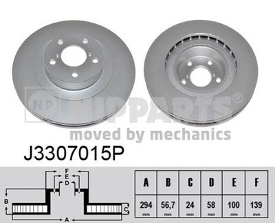 NIPPARTS J3307015P ДИСК ТОРМОЗНОЙ (1 ШТУКА)