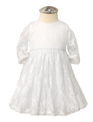 sukienka dziewczęca biała do chrztu LOLA roz 62