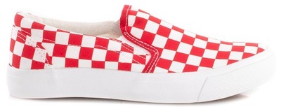 4873 TRAMPKI TENISÓWKI SLIP ON W KRATKĘ 39