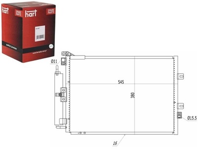 CONDENSADOR CONDENSADOR DE ACONDICIONADOR CLIO 3 1.4-2.0 05- HART  