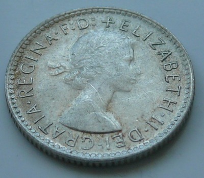 Australia - Elżbieta II - 6 Pence - 1963 r. srebro