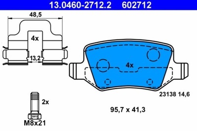 КОЛОДКИ ТОРМОЗНЫЕ DB ЗАД W169/W245 04-12 13.0460-2712.2