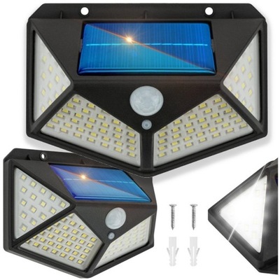 LAMPA SOLARNA CZUJNIK RUCHU ZMIERZCHU 100 LED