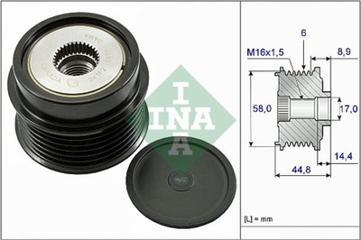 INA 535 0271 10 ШЕСТЕРНЯ ШКИВ ALTER. I30 1.4,1.6 11-