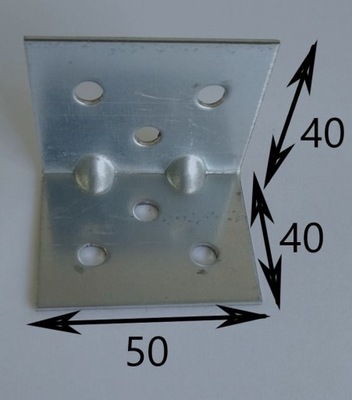 KĄTOWNIK ŁĄCZNIK CIESIELSKI WZM 40x40x50x2mm 2szt