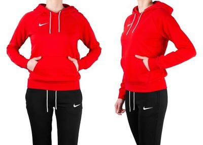 NIKE bluza dresowa damska z kapturem BAWEŁNA czerwona L