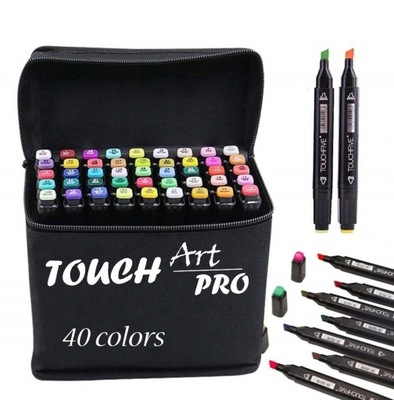 Markery alkoholowe Touch Art PRO zestaw 40szt ETUI