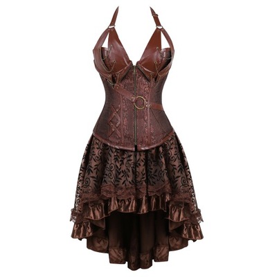 Kobiety gotycki Steampunk gorset do sukienki