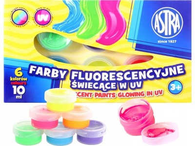 ASTRA FARBY FLUORESCENCYJNE Świecące w UV 6 Kol