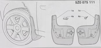 Бризковики передні оригінальні vw fox фото №1