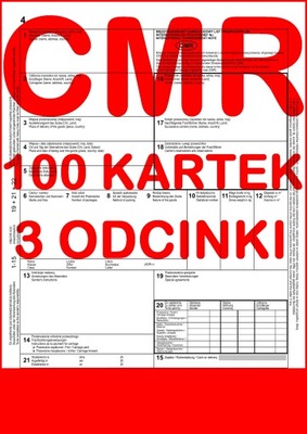 Druk CMR List Przewozowy 100 kartek 3 odc 33 kpl.