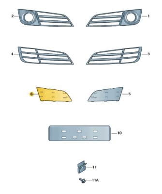 Заглушка решётки решётка бампера перед правая audi a8 d4 przedlift aso фото №1