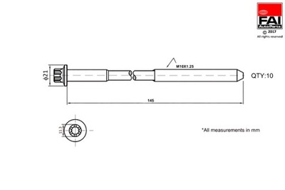 FAI TORNILLOS CULATA DE CILINDROS MAZDA 6 1.8 02-  