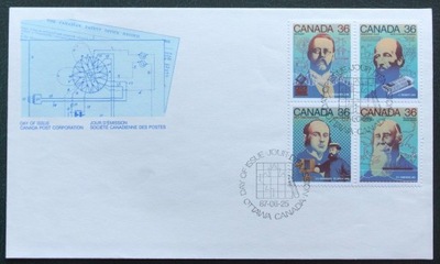 KANADA - 1987 - SŁYNNI WYNALAZCY - KOPERTA FDC