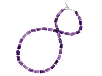 PIĘKNY NASZYJNIK AMETYST