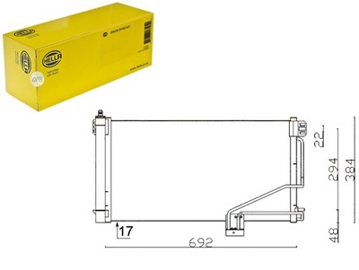 HELLA CONDENSADOR RADUADOR DE ACONDICIONADOR  