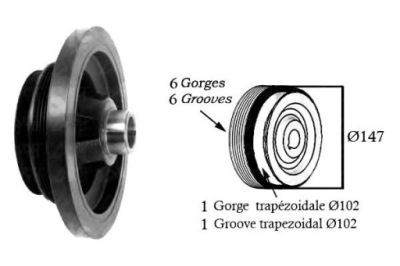 Sasic шків колінчастого вала колінчастого mercedes sprinter фото №1