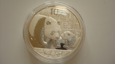 Moneta 10 yuan Chiny 2011 Panda srebro 1 oz