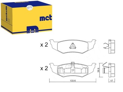 Metelli гальмівні колодки гальмівні chrysler pt cruiser 00-10 фото №1