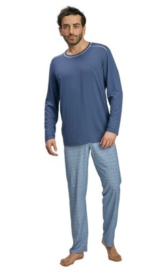 Wadima długa piżama męska 204152 bawełna XL indygo