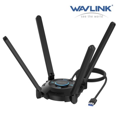 WAVLINK USB WiFi 6E AX5400 Trójpasmowy bezprzewodowy adapter sieciowy