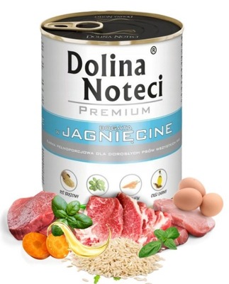 DOLINA NOTECI PREMIUM mokra karma dla psa bogata w jagnięcinę 800g puszka