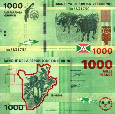 # BURUNDI - 1000 FRANKÓW - 2021 - P-NEW - UNC