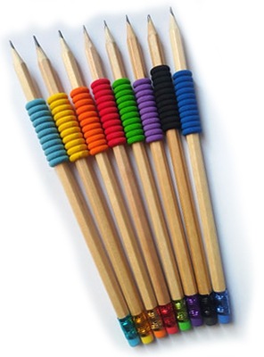 8 szt ołówków z kolorową gumką i uchwytem ołówek