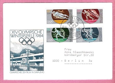 DDR 1983, FDC 4zn. sport olimpiada zimowa Sarajewo,