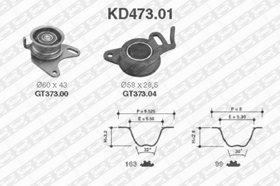 SNR KD473.01 SNR ENGRANAJE DE DISTRIBUCIÓN KIT CON CORREA NTN INSIDE  