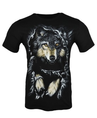 Koszulka t-shirt świecąca w ciemności wilk r.S