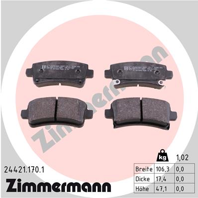 ZIMMERMANN 24421.170.1 КОЛОДКИ ГАЛЬМІВНІ