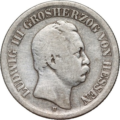 Niemcy, Hesja, Ludwik III, 2 marki 1876 H, rzadki typ monety