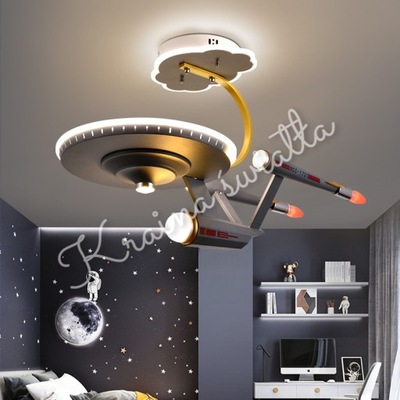 LAMPA SUFITOWA STATEK KOSMICZNY STAR TREK KOSMOS POKÓJ DZIECKA LED + E14