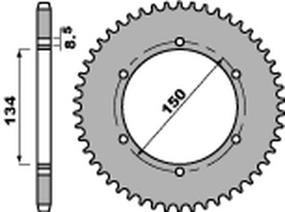 PBR ENGRANAJE PARTE TRASERA 463 48 C45 KMX 125 (86-03) (JTR463.48) (LANC. 428)  