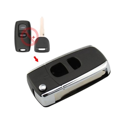 UPDATED FOLDING FLIP REMOTE CAR KEY CASE FOR MAZDA 2 3 6 323 626 FOB~61071  