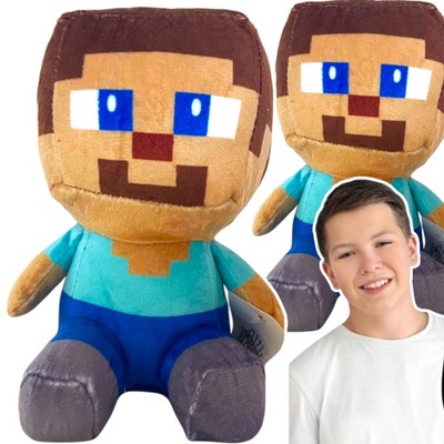 MINECRAFT STEVE DUŻA PLUSZOWA MASKOTKA PLUSZAK POSTAĆ Z GRY PRZYTULANKA