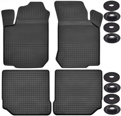 VOLKSWAGEN GOLF 4 BORA NEW BEETLE MATS RUBBER KORYTKA+STOPERY BLACK  