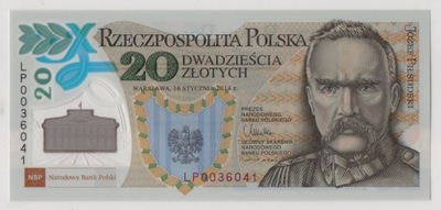 20 zł Legiony - Piłsudski - 2014 + Folder