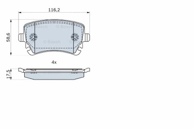 BOSCH КОЛОДКИ ГАЛЬМІВНІ ЗАД BENTLEY CONTINENTAL FLYING SPUR 4.0-6.0ALK