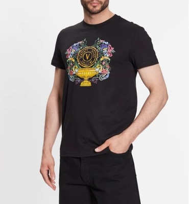 T-shirt z nadrukiem męski Versace Jeans Couture czarny S