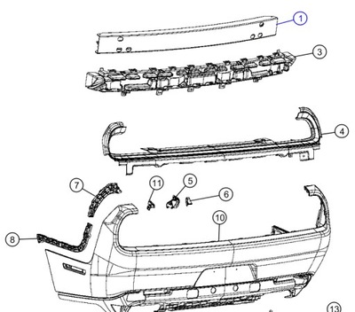 BEAM REAR CHALLENGER CHRYSLER 300 2015-  