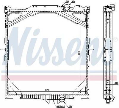 РАДИАТОР ДВИГАТЕЛЯ (Z RAMĄ) VOLVO FH 12, 65462A