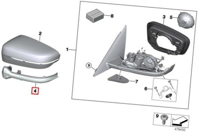 OE BMW ПОВОРОТНИК ЗЕРКАЛА BMW 5 M5 F90 6 G32