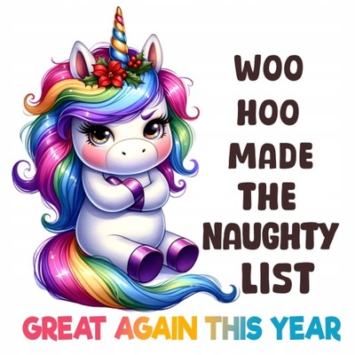 Naprasowanka Jednorożec - woo hoo made the naughty list… 10cm #N40