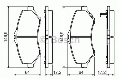 КОМПЛЕКТ КОЛОДОК ШАЛЬМІВНИХ BOSCH 0 986 494 493