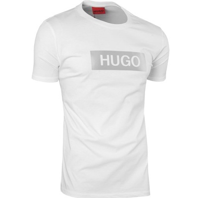 T-shirt koszulka Hugo Boss Biała Srebrne logo r.M