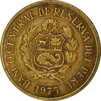 Moneta, Peru, Sol, 1975, Lima, EF(40-45), Mosiądz,