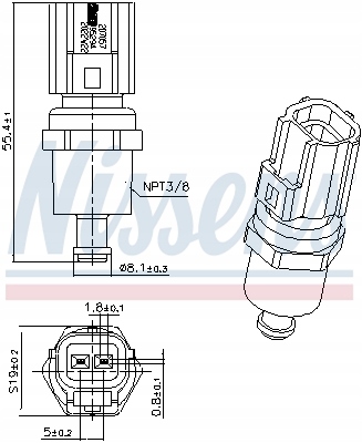 ДАТЧИК ТЕМПЕРАТУРИ ВОДЫ ДАТЧИК ТЕМПЕРАТУРИ ВОДЫ NISSENS NIS207057 